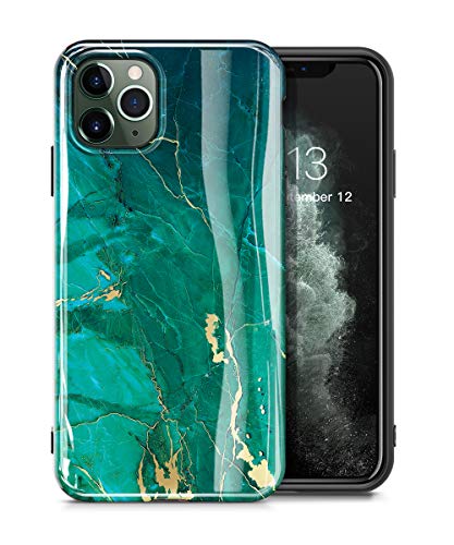 Product Cover GVIEWIN Marble iPhone 11 Pro Case, Ultra Slim Thin Glossy Soft TPU Rubber Gel Phone Case Cover Compatible iPhone 11 Pro 5.8 Inch 2019 Release (Green/Gold)