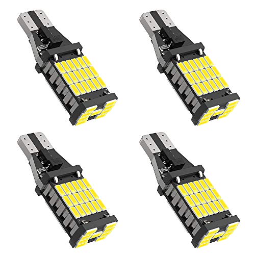 Product Cover 4Pcs Super Bright 921 T15 912 W16W LED Bulb 4014-45SMD Chips 912 LED Bulbs Used For Backup Reverse Lights, 1500 Lumens 6500K Xenon White
