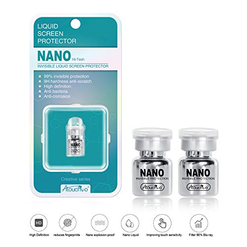Product Cover Glass Liquid Film,Nano Liquid Screen Protector High Definition Anti-Scratch Anti-Fingerprints Compatible with iPhone Samsung and Tablets,Watches,Cameras,Perfectly For Curve screen Folding Screen (Pack of 2)
