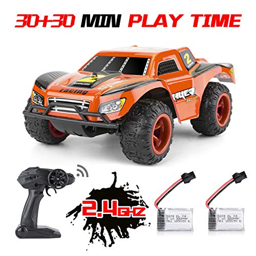 Product Cover RC Cars for Kids - 2 Rechargeable Batteries 40mins Play Time 2.4 GHZ Remote Control Off Road Monster RC Trucks, Waterproof High Speed 20KM/H 1:22 Scale RC Car | Best Toys Gift for Boys, Girls