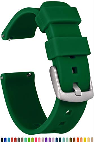 Product Cover GadgetWraps 20mm Gizmo Watch Silicone Watch Band Strap with Quick Release Pins - Compatible with Gizmo Watch, Amazfit, Samsung, Pebble - 20mm Quick Release Watch Band (Forest Green, 20mm)