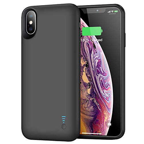 Product Cover Battery Case for iPhone Xs MAX, 6000mAh Portable Protective Charging Case Extended Rechargeable Battery Pack for iPhone Xs MAX (6.5 inch) Charger Case-(Black)