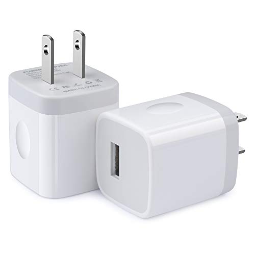 Product Cover One Port Wall Charger,2 Pack Ehoho 1A Single Port USB Charging Block Cube Compatible for iPhone XR XS Max 8/7/6S Plus SE/5S/5C, Samsung S10 S10 Plus S10e S9 S8, LG, HTC, Sony, Motorola, Android Smart