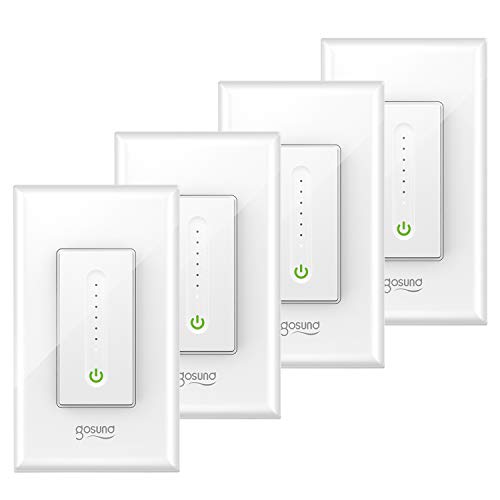 Product Cover Gosund Smart Dimmer Switch, Wifi Wall Light Switch Compatible with Alexa and Google Home, 4 Pack, Single-Pole, Remote Control, No Hub Required, ETL and FCC Listed