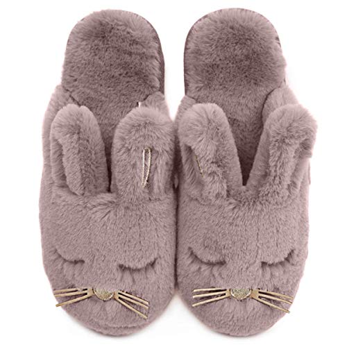 Product Cover Cute Plush Bunny Animal Slippers for Women Indoor Outdoor