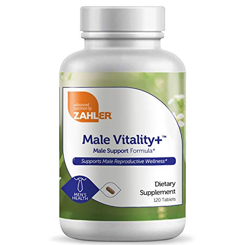 Product Cover Zahler Male Vitality+, Male Fertility Supplements, Male Formula Supporting Energy and Reproductive Wellness, Certified Kosher, 120 Tablets