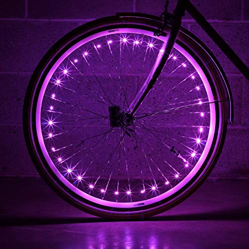Product Cover Monkey Light NLX1 LED Bike Wheel Lights, Assembled in USA. Attaches to Spokes Near The tire. 100% More: 40 LEDs Included. Fully Waterproof and Durable Cool Bicycle Safety Accessory. (Pink)