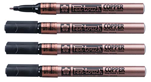 Product Cover Sakura Pen Touch fine point permanent paint markers, 1.0mm, copper bronze metallic colors pack, 4 Count