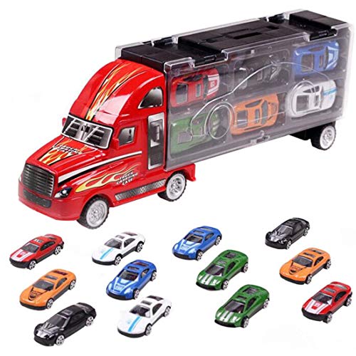 Product Cover LZD Toy Cars Transport Car Carrier Truck Toy Includes 12 Mini Toy Car, Great Car Toys for Boys and Girls