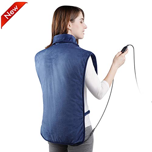 Product Cover Levesolls Heating Pads for Back Pain,Extra Large Electric Heating Pad for Neck Shoulder Relief,6 Heat Settings Auto Shut Off,(2020 Updated Heating Technology) 100V-240V to 24V,25 Inch x 39 Inch,Blue