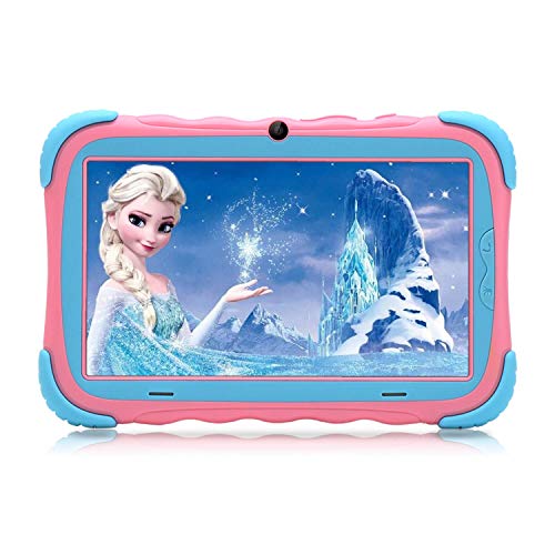 Product Cover Kids Tablet - Android 9.0 Tablet PC with 7 inch IPS Eye Protection Screen 16GB WiFi Camera Bluetooth and Kids-Proof Children Tablets (Pink)