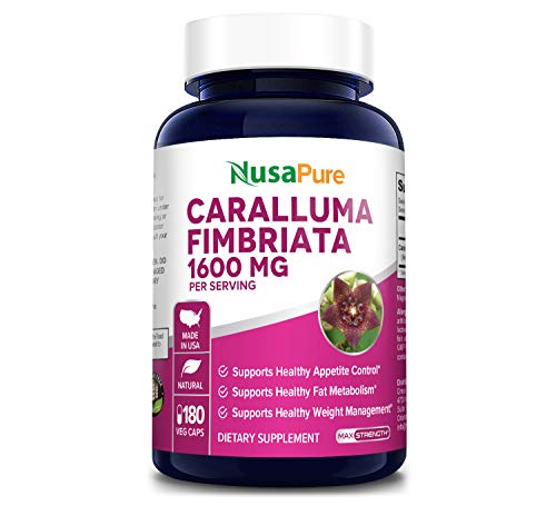 Product Cover Caralluma Fimbriata 1600mg - 180 Veggie Capsules (Non-GMO & Gluten Free) Natural Extract Weight Loss Diet Pill Supplements, Natural Plant Root Appetite Suppressant