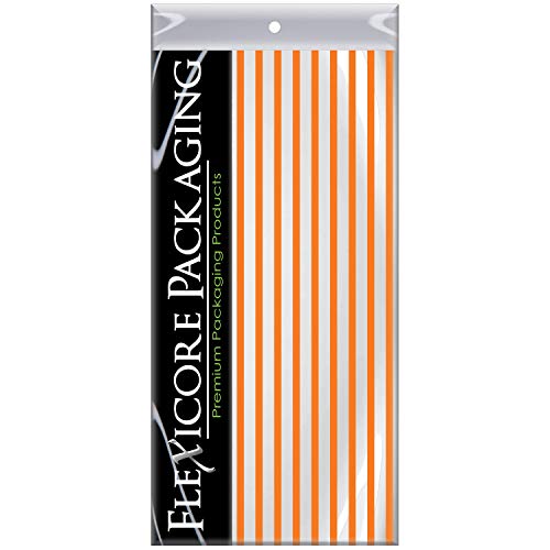 Product Cover Flexicore Packaging Orange Pin Stripe Print Gift Wrap Tissue Paper Size: 15 Inch X 20 Inch | Count: 10 Sheets | Color: Orange Pin Stripe