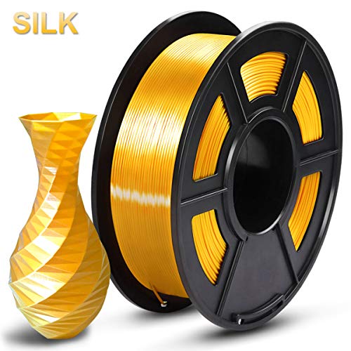 Product Cover SUNLU Silk PLA Filament 1.75mm, 3D Printer Filament Silk, Silky Shiny Filament PLA for 3D Printers and Pens, 1kg(2.2Lbs)/Spool, Silk LightGold