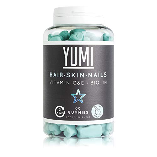 Product Cover YUMI - Biotin Hair Growth Supplement 5000mcg with Vitamin C & E | Hair, Skin and Nails Supplement - Effective Hair Vitamins for Beard Growth and Hair Care & Skincare | 60 Vegan Vitamin Gummies |