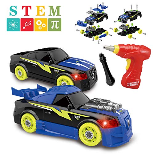 Product Cover Sciencow Take Apart Racing Car, DIY Assembly Car Toys with Electric Drill Tool 26 Pic Building Play Set, STEM Learning Toys with Lights and Sounds for Age 2 3 4 5 6 Year Old Girls Boys