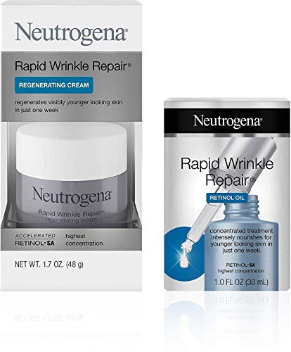 Product Cover Neutrogena Rapid Wrinkle Repair Face Oil Retinol SA Serum for Face, 1.0 fl. Oz, and Neutrogena Rapid Wrinkle Repair Retinol 1.7 oz 1 ea