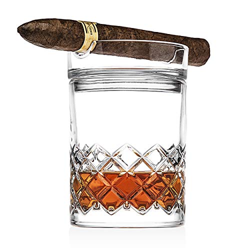 Product Cover Godinger Cigar Whiskey Glass Set - Old Fashioned Whiskey Glass and Cigar Holder Bar Set