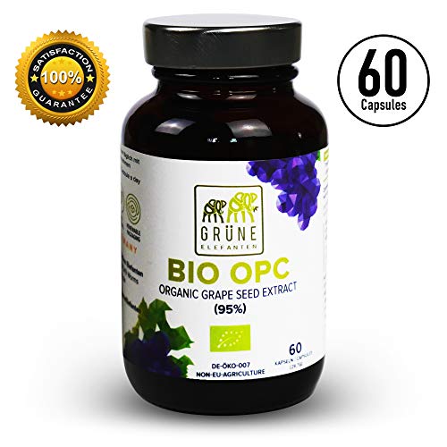 Product Cover Organic Grapeseed Extract OPC 410mg Capsules 95%, Proanthocyanidins Antioxidants, French Vineyard Grapes