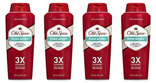 Product Cover Old Spice High Endurance Body Wash for Men, Pure Sport - 18 Fl Oz / 532 mL x 4 Pack