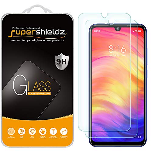 Product Cover (2 Pack) Supershieldz for Xiaomi Redmi Note 7 Tempered Glass Screen Protector, Anti Scratch, Bubble Free