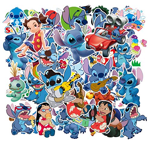 Product Cover Ratgoo 55 Pcs Waterproof Cute Graffiti Stickers of Lilo & Stitch to Girls Boys Teens Kids Toddler Baby Adult Gift for Desk Computer MacBook Laptop Phone Case Water Bottle Hydro Flask Car Bumper Bike