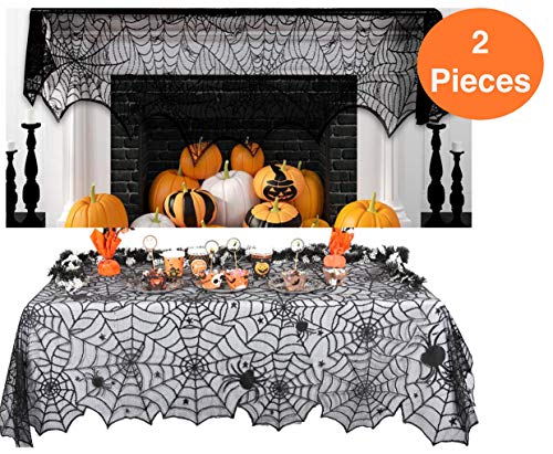 Product Cover Halloween Tablecloth I Black spider web table cover - 54