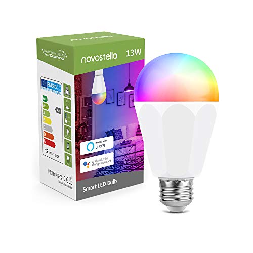 Product Cover Novostella 13W 1300LM Smart LED Light Bulbs, Wifi RGBCW 2700K-6500K Dimmable Multicolor Bulb, A19 E26, 120W Equivalent Color Changing Bulb, No Hub Required, Compatible with Alexa, Google Home, 1 Pack