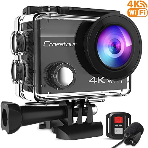 Product Cover Crosstour CT8500 Action Camera 4K 16MP WiFi Underwater Camera (40m Waterproof, EIS, Remote Control and External Microphone)