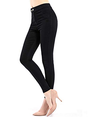 Product Cover neezeelee Women's Black Stretch Skinny Dress Pants Slim Fit Comfy Leggings with Pockets Work Casual