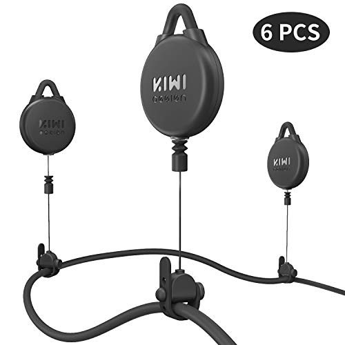 Product Cover [Pro Version] KIWI design VR Cable Management, 6 Packs Retractable Ceiling Pulley System for HTC Vive/HTC Vive Pro/Oculus Rift S/PS VR/Microsoft MR/Samsung Odyssey VR Accessories (Black)