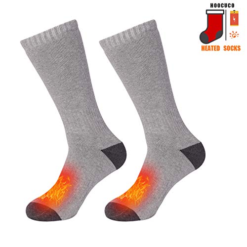 Product Cover HOOCUCO Electric Heated Scoks Rechargeable Battery 3 Gear Heating Winter Thermal Sox Soft Warming Cotton Socks for Men and Women Foot Warmer Ski Hunting Camping Hiking Riding Motorcycle