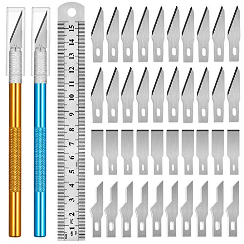 Product Cover DIYSELF Exacto Knife Upgrade Precision Carving Craft Knife Hobby Knife Exacto Knife Kit 40 Spare Exacto Knife Blades for Art, Scrapbooking,Stencil