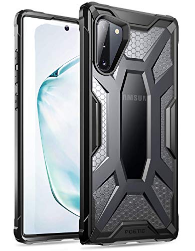 Product Cover Poetic Galaxy Note 10 Case, Premium Hybrid Protective Clear Bumper Cover, Rugged Lightweight, Military Grade Drop Tested, Affinity Series, for Samsung Galaxy Note 10, Frost Clear/Black