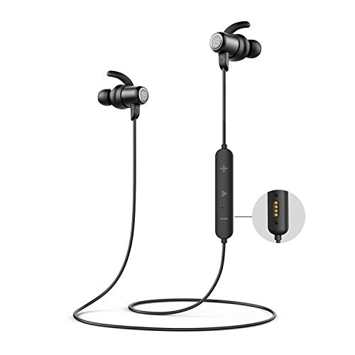 Product Cover SoundPEATS Bluetooth Earphones, Wireless 4.1 Magnetic Earphones, in-Ear IPX6 Sweatproof Headphones with Mic-Glow Black