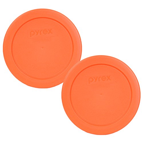 Product Cover Pyrex 7200-PC 2 Cup Orange Round Plastic Lid - 2 Pack