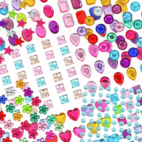 Product Cover YIQIHAI 25 Sheets 1388pcs Rhinestones Stickers Self Adhesive Muticolor Jewels Stickers Crystal Gems Flatback Rhinestone for DIY Craft, Assorted Size