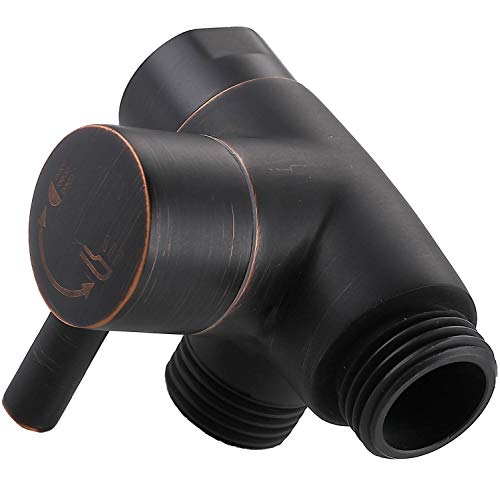 Product Cover 100% Solid Metal Shower Arm Diverter Valve for Hand Held Showerhead and Fixed Spray Head | G 1/2 Two-Way Bathroom Universal Shower System Replacement Part (Oil Rubbed Bronze)