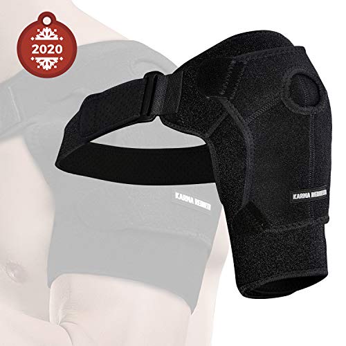 Product Cover Shoulder Support Shoulder Brace for Women and Men KarmaRebirth HOT/ICE(Pack not Included) & New Upgrade Compression Shoulder Support to Relieve Dislocated AC Joint, Labrum Tear, Shoulder Pain
