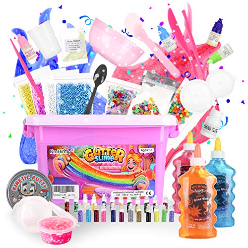 Product Cover DmHirmg Slime Kit for Girls DIY Making Slime with Glue,Glitter,Soda,with All The Thing to Make Slime,Slime Kit for Girls