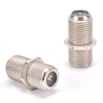 Product Cover VCE 2-Pack Nickel Plated F-Type Coaxial RG6 Connector,Cable Extension Adapter