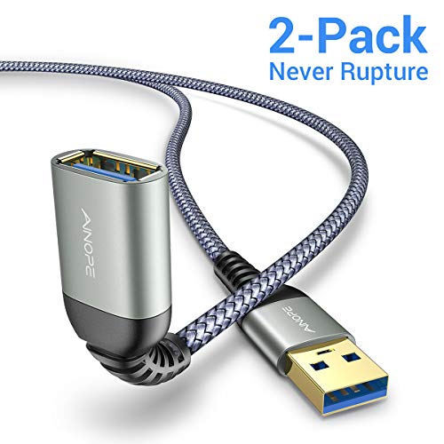 Product Cover AINOPE USB 3.0 Extension Cable Type A Male to Female Extension Cord 2PACK 3.3FT Durable Braided Material 5Gbps Data Transfer Compatible with USB Keyboard,Mouse,Flash Drive, Hard Drive,Printer