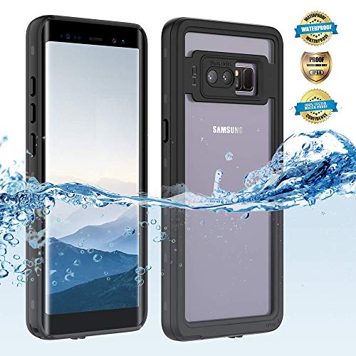 Product Cover Samsung Galaxy note 8 Waterproof Case, Shockproof Dustproof Snowproof Hard Shell Full-Body Underwater Protective Box Rugged Cover and Built in Screen Protector for Galaxy note 8 (Black)