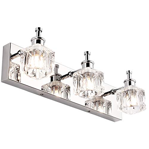 Product Cover PRESDE Vanity Lights Bathroom Fixture Over Mirror 3 Lights LED Modern Chrome Fixtures Cryatal Glass Globe