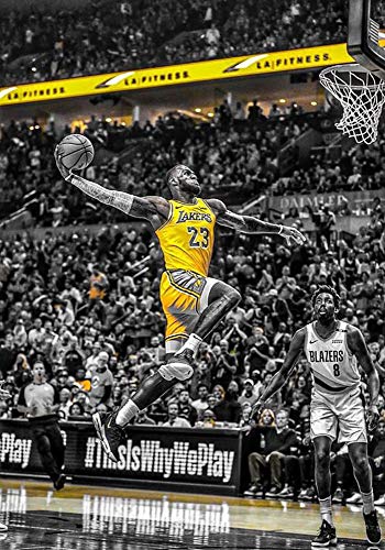 Product Cover PRUEKMI Art Poster Print Lebron James 18 x 24 inches Unframed for Wall Decoration (Silk Poster)