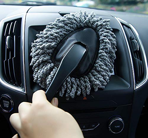Product Cover ROYAGO Super Soft Microfiber Car Duster, Cleaning Dirt Dust Clean Brush Dusting Tool Mop, Home Kitchen Computer Cleaning Brush-Gray