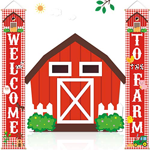Product Cover Farm Animal Porch Banner Barnyard Birthday Party Welcome Door Sign Family Farmhouse Baby Shower Decorations