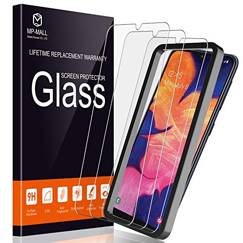 Product Cover MP-MALL [3-Pack] Screen Protector for Samsung Galaxy A10e, [Alignment Frame Easy Installation] [Anti-Scratch] [Case Friendly] Tempered Glass