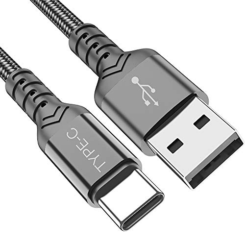 Product Cover USB Type C Cable, OneKer (2 Pack 6.6Ft) USB to USB C Cable Nylon Braided Fast Charger Cord Compatible Samsung Galaxy S10 S9 S8 Plus,Note 9 8, LG G7 V30S V35 THINQ V30 G6,Google Pixel 2 XL,HTC (Grey)