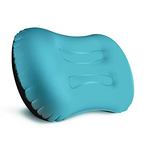 Product Cover Camping Pillow, LERMX Inflating Travel Pillow, Compressible/Compact/Ergonomic Pillow for Neck & Lumbar Support and a Good Night Sleep While Camp, Hiking, Backpacking
